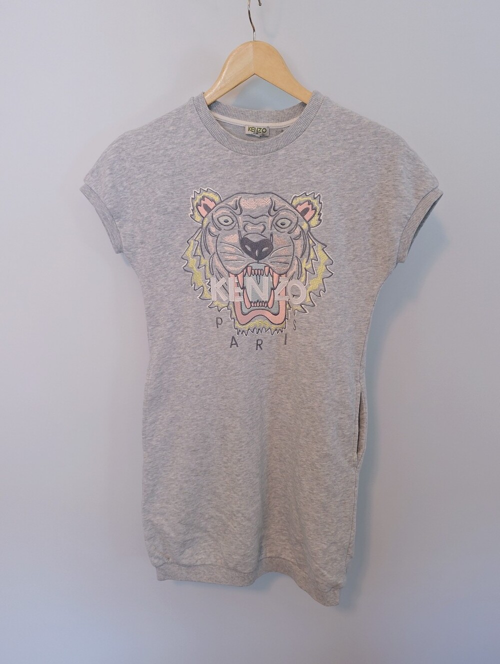 Kids Kenzo Girl's Cotton Tiger Logo Sweatshirt Dress